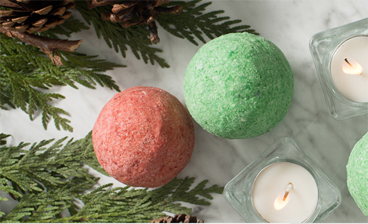 christmas bath bombs as an eco-friendly gift