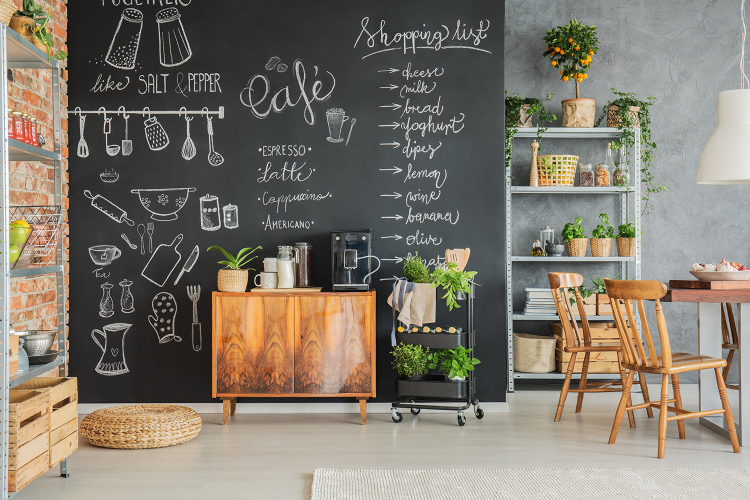 Chalkboard wall