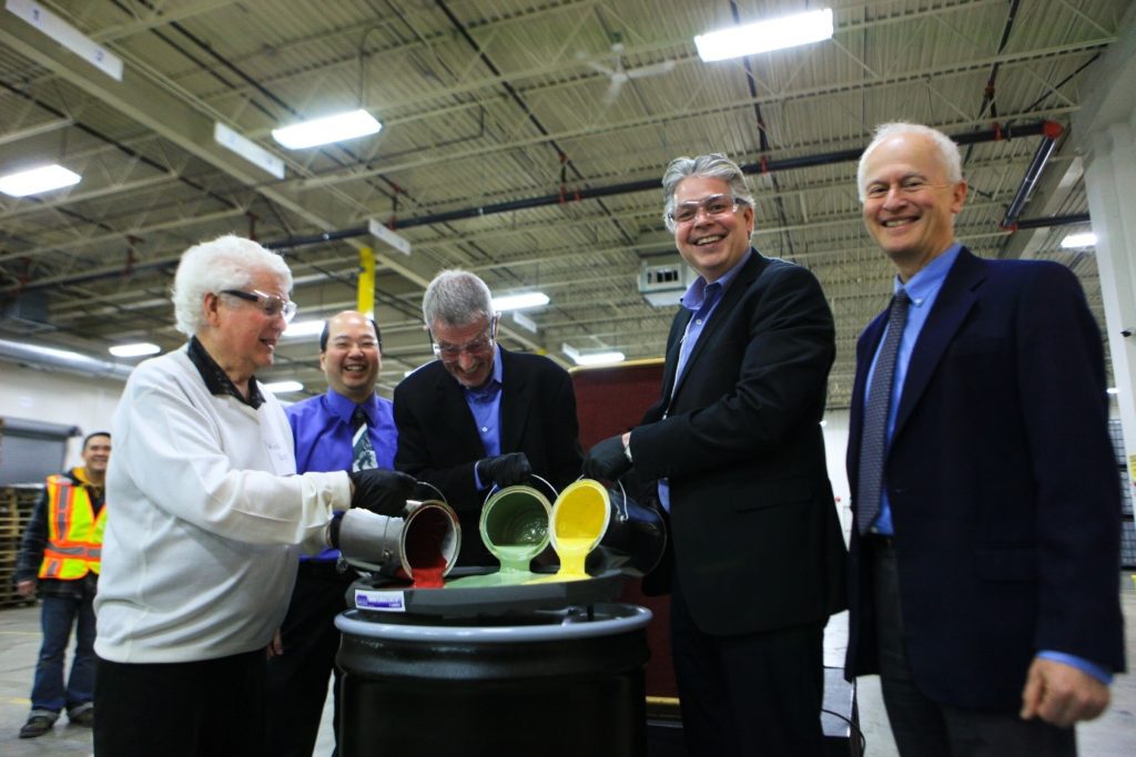 Paint recycling at the Delta paint processing facility