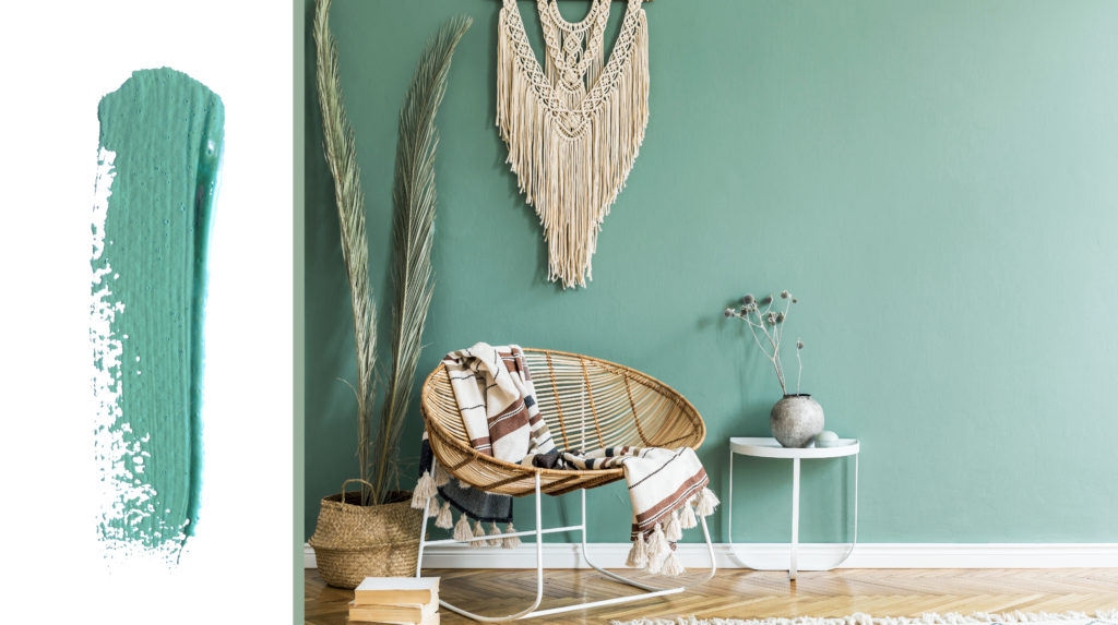 muted teal paint colour trends 2020