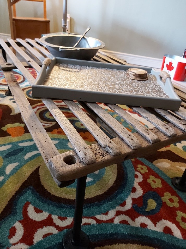 Upcycled serving tray and coffee table