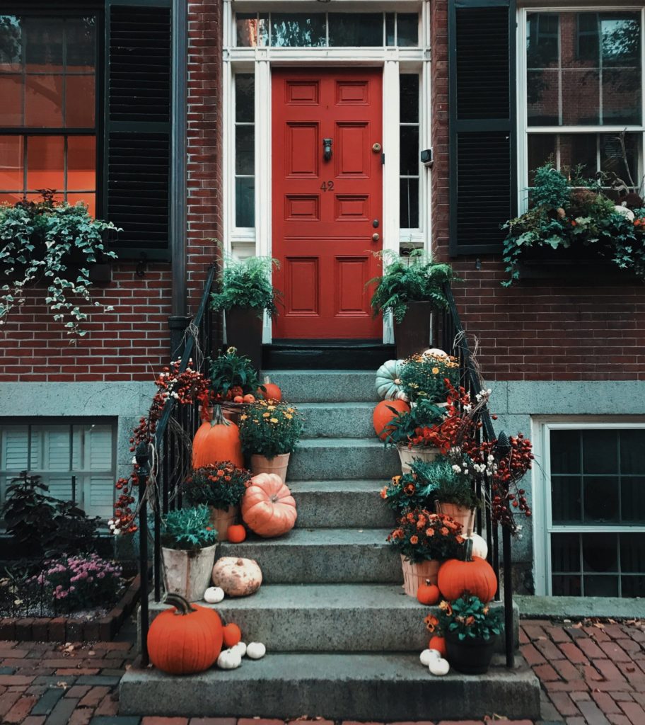 pumpkins on doorsteps