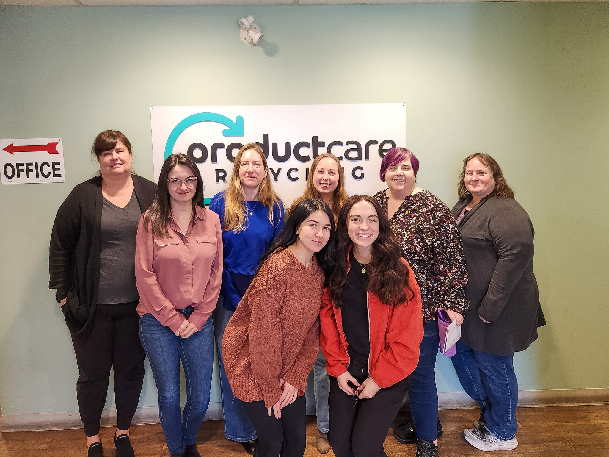 Product Care Recycling’s operations team at the Delta office.